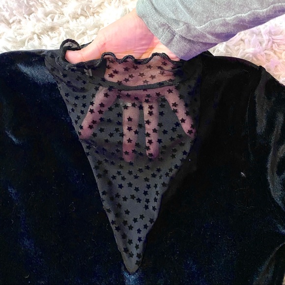 WhimsyGoth Black Velvet Dress - Picture 6 of 7